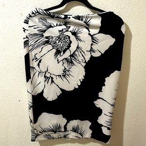 White and black floral skirt